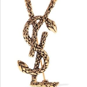 Women's Metallic Serpent Monogram Brooch